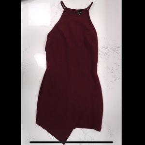 Windsor Maroon Fitted Mini Dress